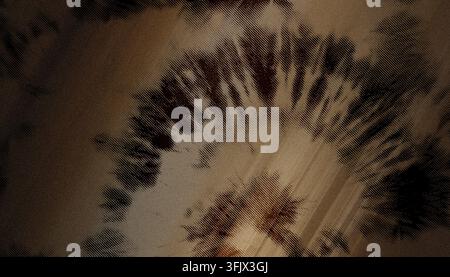 An abstract digital image featuring dark, radiating patterns against a textured, golden-toned background with subtle light streaks. Stock Photo