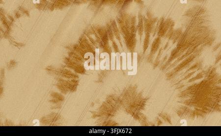 A striking abstract image featuring golden, tie-dye style ink clouds layered with fine diagonal lines, evoking a sense of luxury and artistic movement Stock Photo