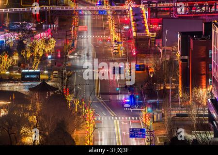 Traffic on streets in Shijingshan, Beijing Stock Photo
