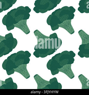 Broccoli Vector Seamless Pattern Stock Vector