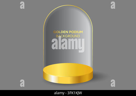 Aura Golden Arch Podium Stock Vector