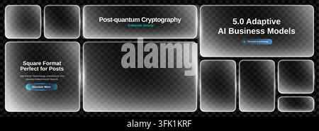 Glassmorphism ui morphism for rectangle glass 3d and translucent box hud. Button text background for cta png matte and effect frame transparent. Liqui Stock Vector