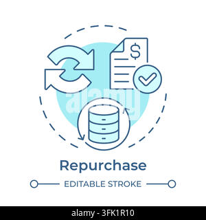Repurchase monochrome blue concept icon Stock Vector