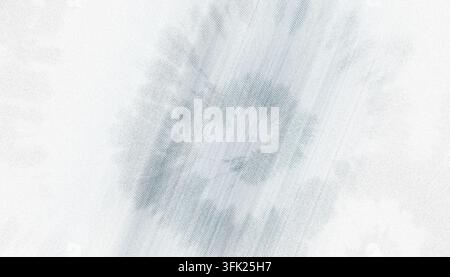 A subtle, faint blue tie-dye spiral pattern printed on a white fabric background, highlighting the texture and weave of the cloth. Stock Photo