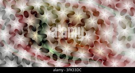 Seamless vector abstract floral pattern background with multi-colored flowing gradients blending red, green, grey, and white. Stock Photo
