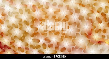 Seamless vector abstract background featuring overlapping golden floral patterns with a warm glowing effect. Stock Photo