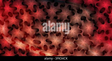An abstract digital background featuring a repeating pattern of stylized flower shapes in vibrant red, burgundy, and dark tones with gradients. Stock Photo