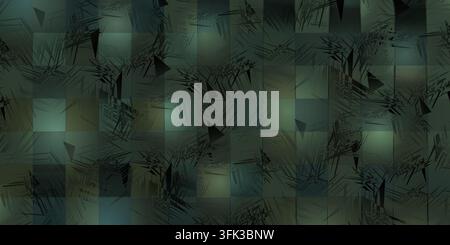 Abstract dark green geometric textured pattern background design with subtle distressed overlays and gradients. Stock Photo