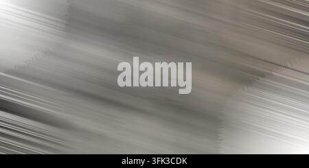 Abstract silver metal background with dynamic diagonal brushed streaks and subtle lighting effects creating a sleek, industrial texture. Stock Photo