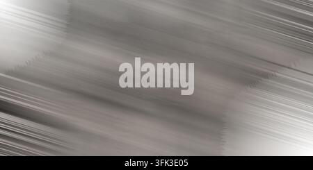 Abstract brushed silver metal texture background featuring diagonal streaks and a bright light flare. Stock Photo
