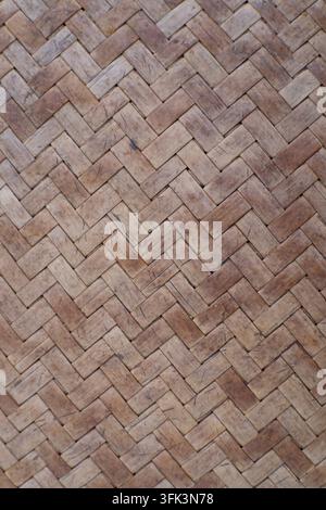 Vertical Traditional Woven Bamboo Mat Texture Background Stock Photo