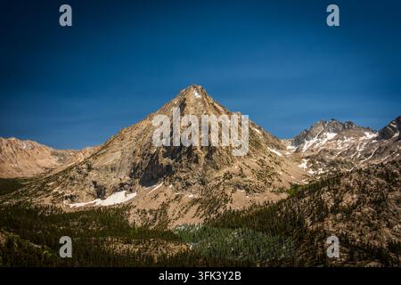 West Vidette Stands Proud Under A Deep Blue Sky In Kings Canyon National Park Stock Photo