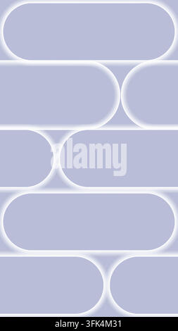 abstract modern background featuring rounded blue pill shapes with glowing neon edges stacked in a brickwork pattern for creative digital wall design Stock Vector