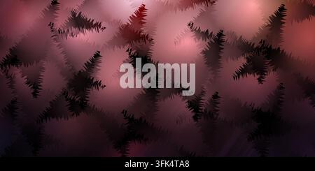 An abstract digital art background featuring dark, jagged, spiky silhouettes layered over a soft pink and dark purple gradient with subtle light rays. Stock Photo