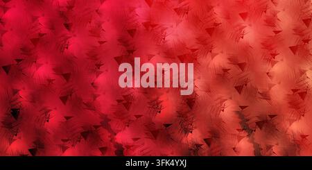 An abstract digital art background featuring a vibrant red gradient texture overlaid with dark triangular geometric patterns and expressive, chaotic b Stock Photo