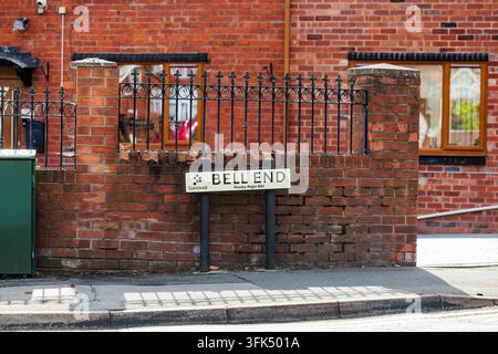 EDITORIAL USE ONLY General view of the Bell End road sign in Rowley Regis as part of an Asda Money campaign launched following research suggesting many drivers have been distracted by unusual road and place names. Issue date: Wednesday September 23, 2026. Stock Photo
