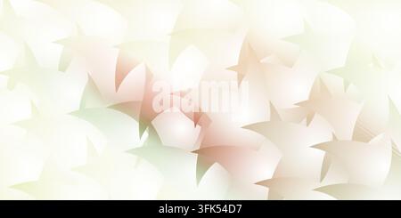 Abstract background with soft curves and geometric shapes in pastel colors, blending cream, pale green, and delicate pink tones for a smooth gradient Stock Photo