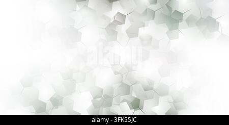 Clean abstract light gray geometric polygonal background with overlapping polygon shapes and delicate chemistry structure lines, soft minimal design. Stock Photo