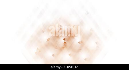 A soft, abstract background featuring a diagonal grid pattern with light brown, textured geometric shapes and glowing white highlights, isolated on wh Stock Photo