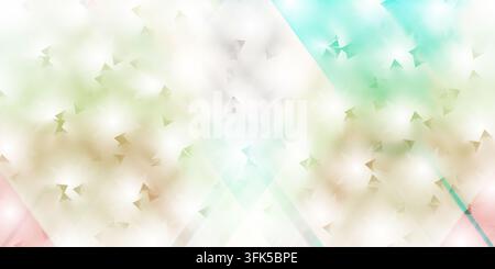 A vibrant abstract background featuring soft pastel gradients in pink, green, and blue, overlaid with delicate geometric triangular textures. Stock Photo