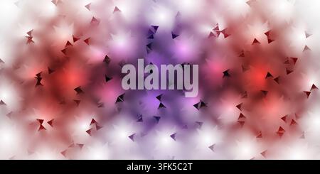 A dynamic abstract background featuring bold red and purple hues, overlaid with sharp, dark triangular patterns and glowing light spots. Stock Photo