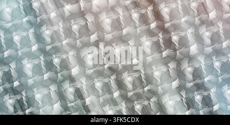 A dynamic abstract composition featuring overlapping circular forms layered over a brushed metal-like diagonal texture in cool blue and grey tones. Stock Photo