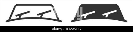 Black and white windshield wipers on a car window Stock Vector