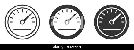 Vector illustration of speedometer gauge icon in flat style Stock Vector