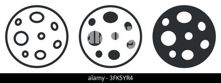 Monochrome circular pattern icons with varied dot designs Stock Vector