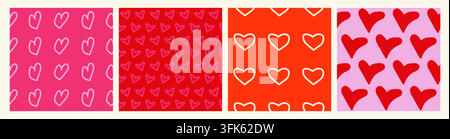 Cute hand drawn hearts Stock Vector