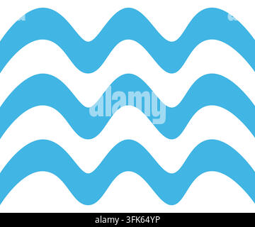 Blue wavy water lines on a white background Stock Vector
