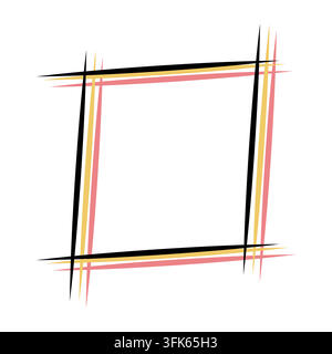 Decorative square frame with colored intersecting lines Stock Vector