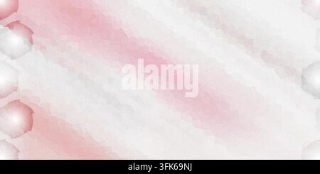 Soft abstract background featuring diagonal pink and white watercolor brush strokes with a grainy textured effect and glowing circular accents on the Stock Photo