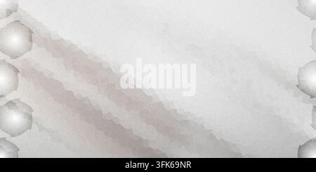An abstract minimalist background in light gray with a textured surface and futuristic circular shapes along the vertical borders. Stock Photo