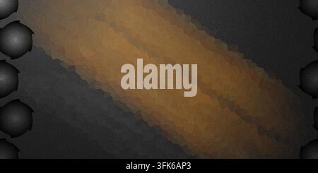 An abstract textured background featuring a dark surface, a diagonal golden light beam, and metallic gear shapes along the left and right borders. Stock Photo
