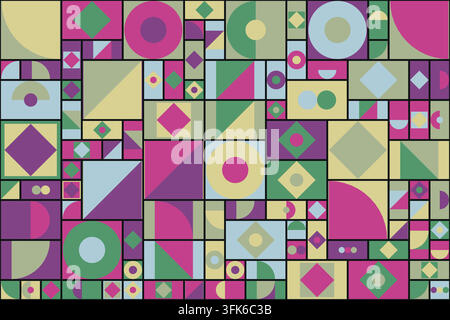 Large Scale Pastel Geometric Blocks Abstract Pattern Stock Vector