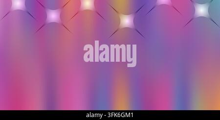 A vibrant abstract background featuring a smooth multi-colored gradient and a row of luminous, soft-edged star-like shapes along the top edge. Stock Photo