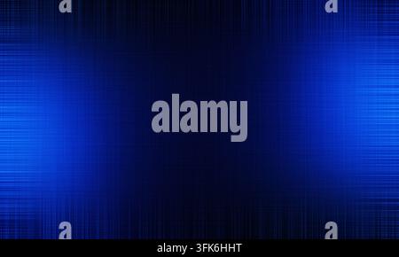 Abstract dark blue background with a woven fabric texture, featuring bright blue glowing highlights on the left and right sides. Stock Photo