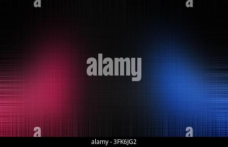 Dark textured background featuring a magenta glowing light on the left and a blue glowing light on the right against a dark fabric-like surface. Stock Photo