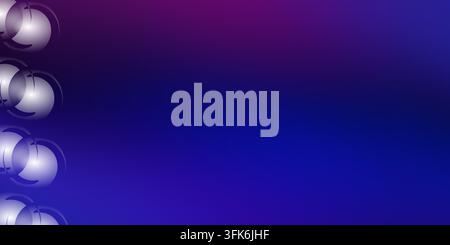 Abstract blue and purple gradient background featuring glowing white circles with transparent rings arranged vertically on the left side. Stock Photo