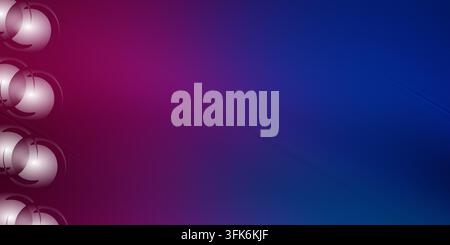 Abstract gradient background in pink and blue tones featuring a vertical pattern of glowing white spheres along the left edge. Stock Photo