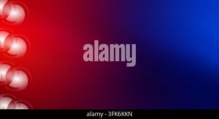 Abstract background featuring a smooth red to blue gradient with white translucent bubbles along the left border. Stock Photo