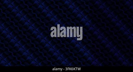 Dark blue abstract background featuring a seamless repeating geometric pattern with smooth lighting gradients and subtle textures. Stock Photo