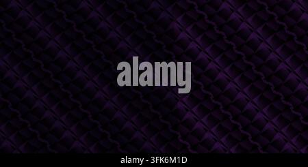 Deep dark violet abstract geometric repeating pattern with subtle gradient lighting, ideal for modern digital backgrounds and creative design projects Stock Photo