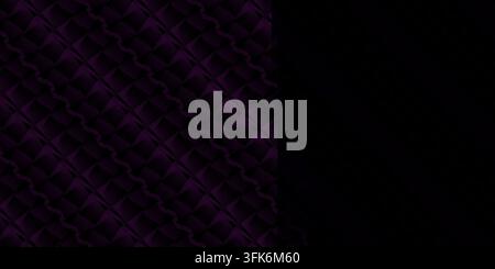 Abstract dark violet geometric pattern background with a deep black shadow effect covering the right side. Stock Photo