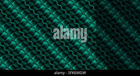 A striking abstract geometric pattern in vibrant teal with intricate dimensional shapes and textures, creating a modern and futuristic design. Stock Photo