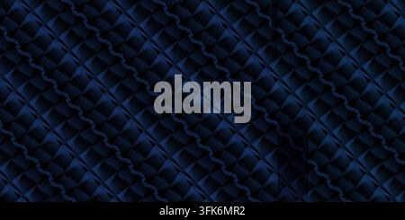 Dark blue geometric abstract background with repeating patterned facets and textured surface. Stock Photo
