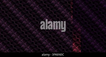 A dark purple abstract patterned background with subtle geometric textures and a glowing red vertical accent line. Stock Photo