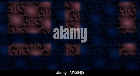 A dark abstract design showing interlocking wavy shapes in deep blue with subtle pink glowing highlights distributed across the surface. Stock Photo