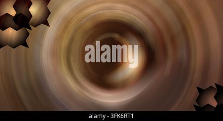 Abstract background with circular motion and geometric shapes in the corners Stock Photo